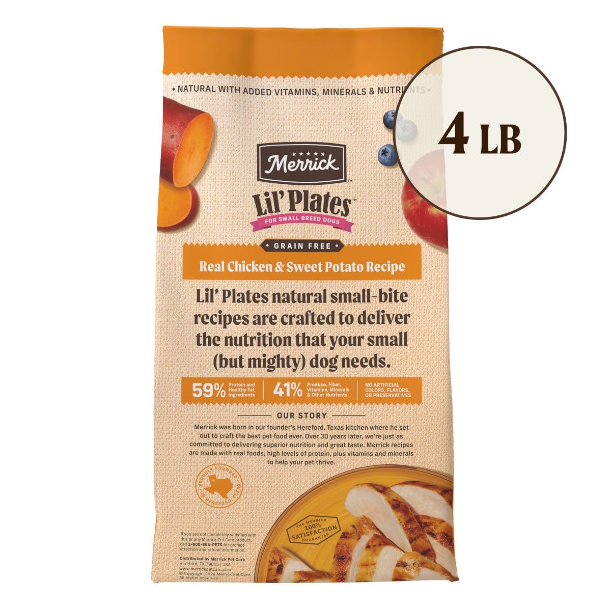 Merrick back panel nutrition label detail for transparency and facts