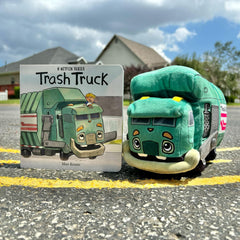 MerryMakers Trash Truck plush movable arm lift detail for interactive imaginative play