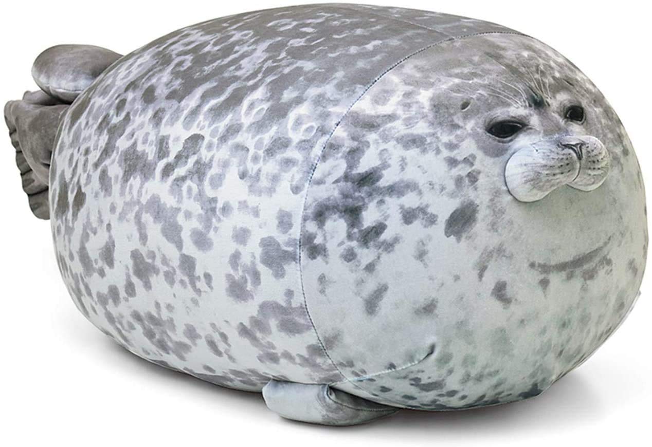 MerryXD front view of chubby seal pillow showing soft shape and inviting comfort