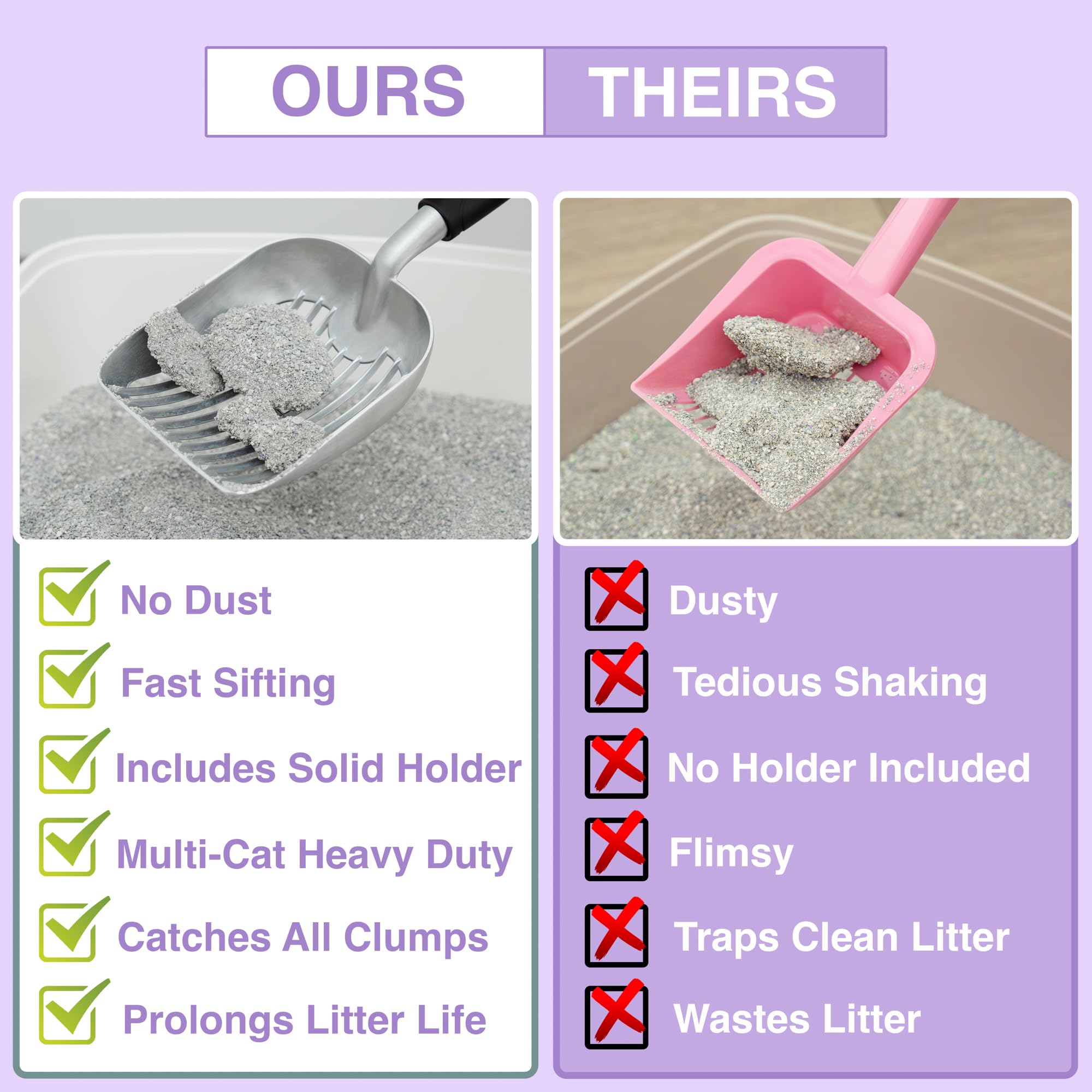 Mess & Matter scooping a large clump to demonstrate durable, no-bend performance