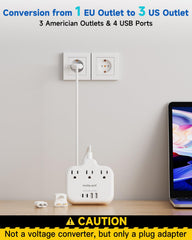 meta-ant on hotel nightstand charging multiple devices for convenient travel use