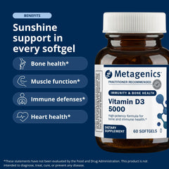 Metagenics softgel in hand illustrating single daily dose convenience and size