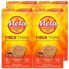 Metamucil front packaging showing cinnamon spice flavor and fiber benefit