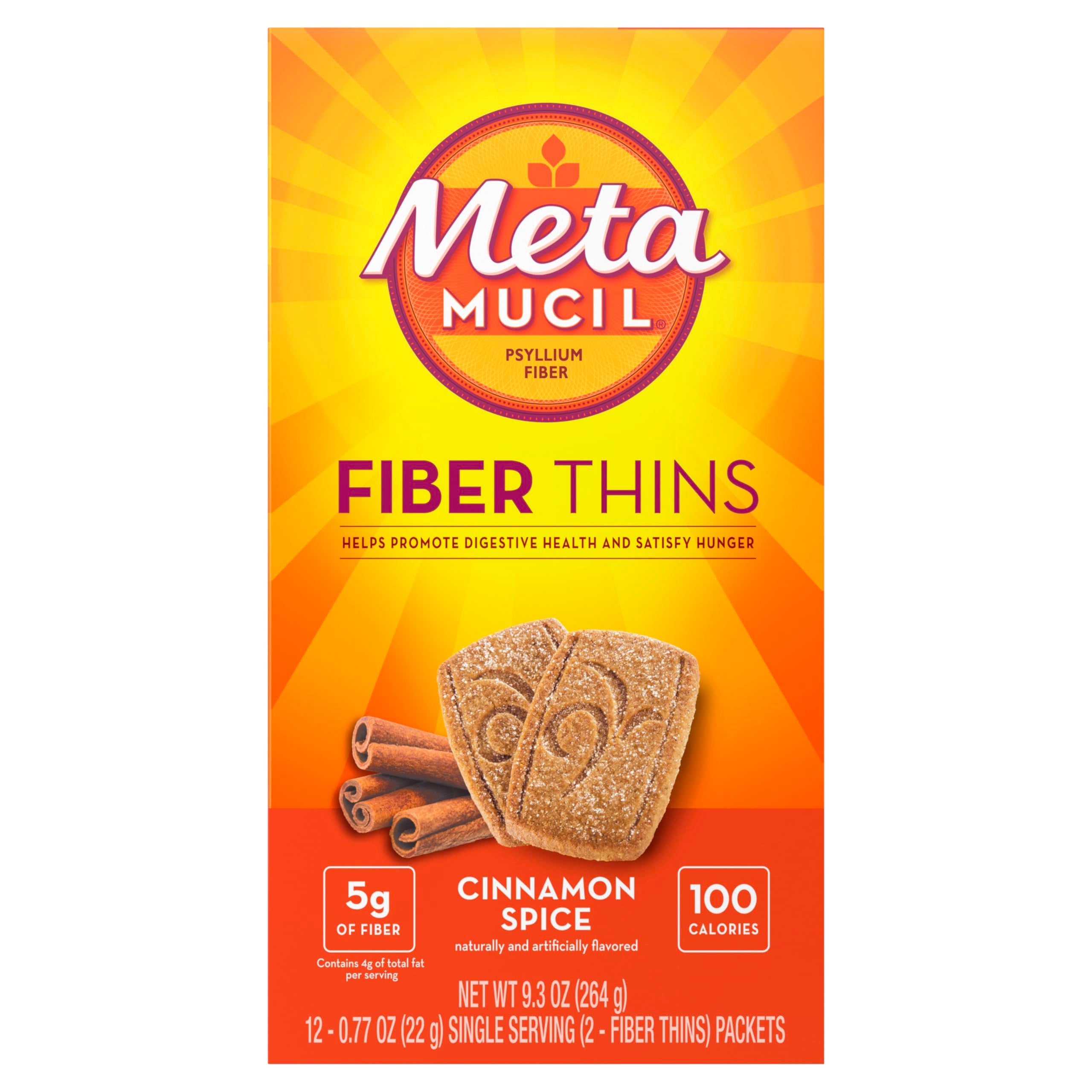 Metamucil Fiber Thin on a desk as a convenient office snack option