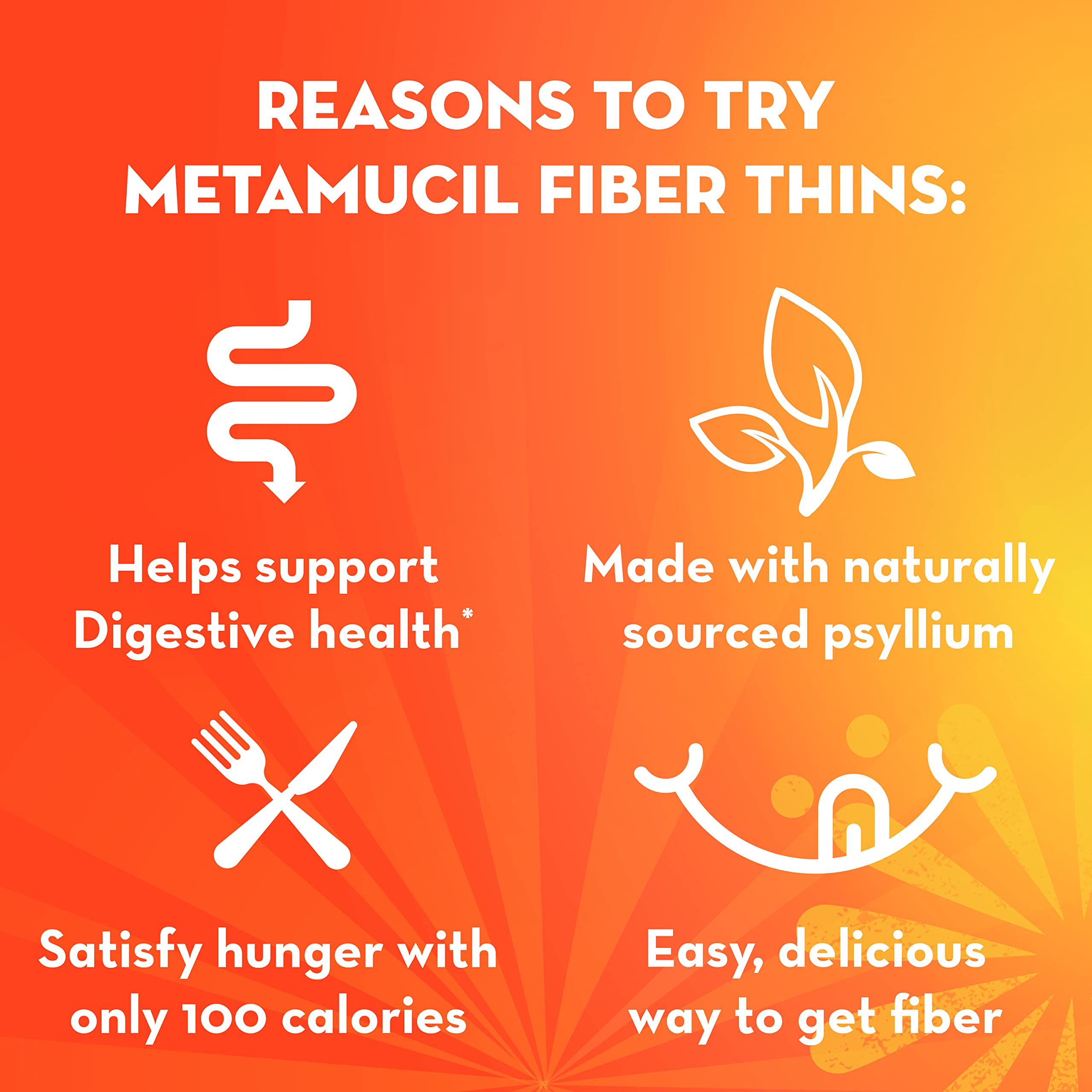 Metamucil open box with an individually wrapped Fiber Thin ready to eat
