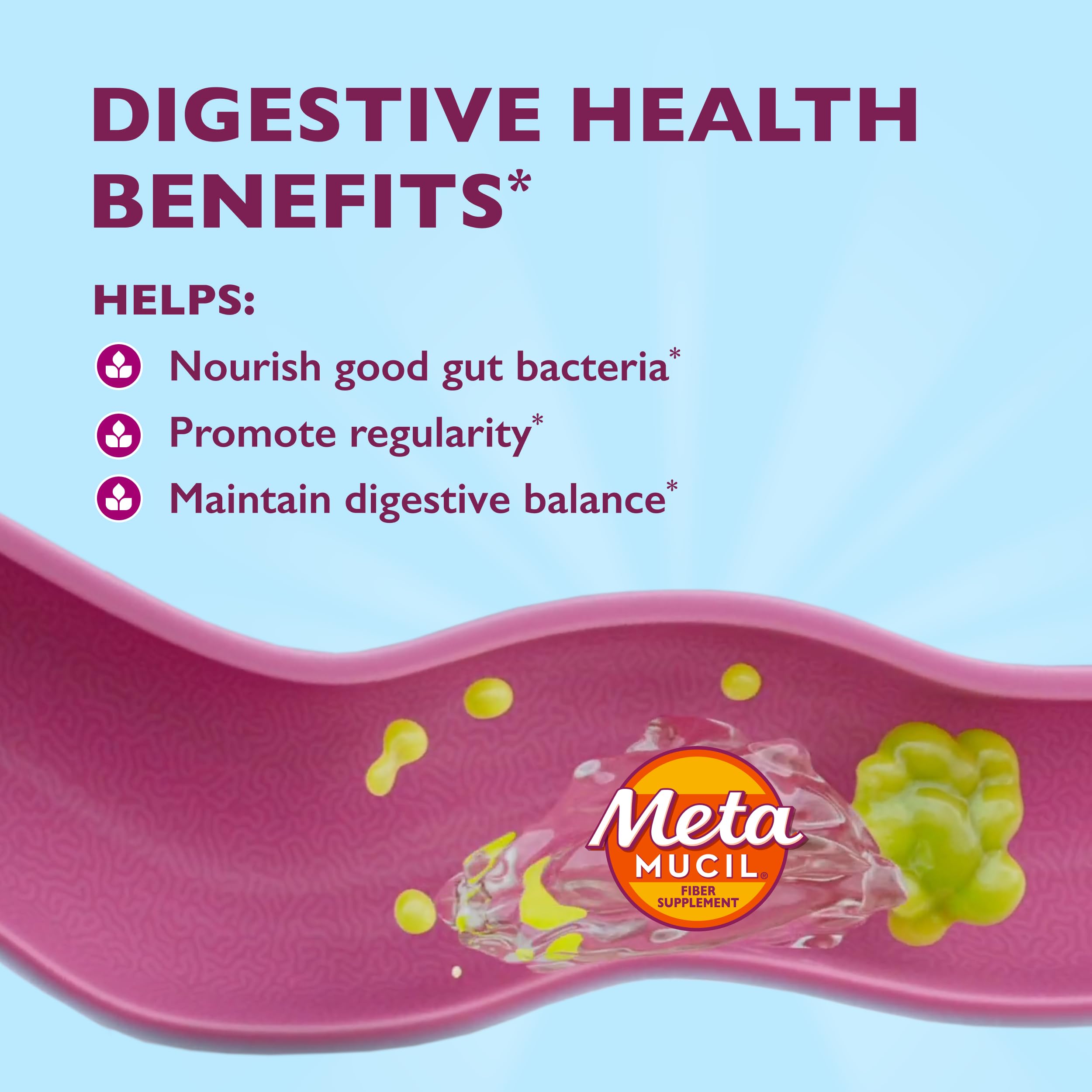 Metamucil powder dissolving clear in water showing smooth texture benefit