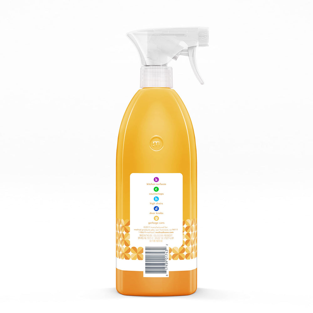 Close-up of Method Citron label highlighting ingredients and antibacterial claims for confidence