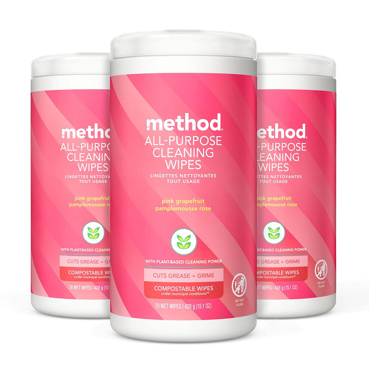 Method pink grapefruit front canister showing label and count for quick identification and freshness