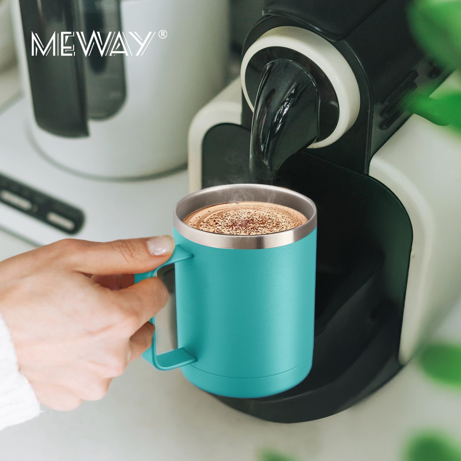 MEWAY mug seated in car cupholder for commute convenience and stability