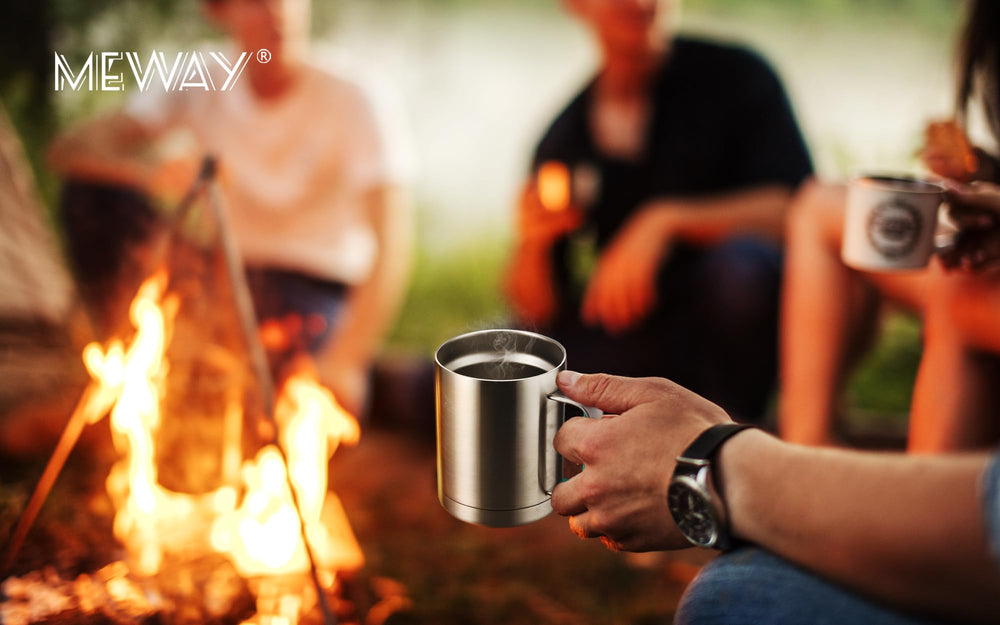 MEWAY tumbler in a car cup holder offering hands-free travel convenience