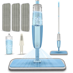 MEXERRIS front view spray mop showing compact refillable design and durable pole