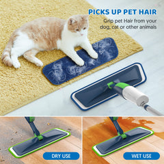 MEXERRIS mop head close-up highlighting 360° swivel for reaching edges