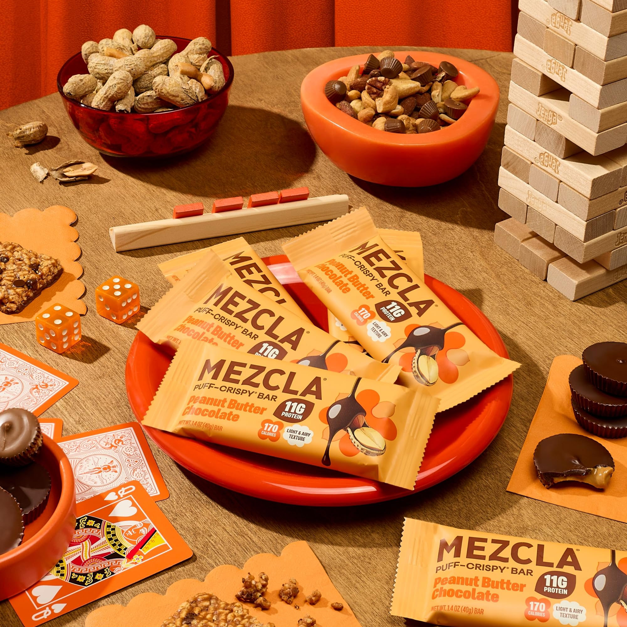Mezcla bar beside ruler illustrating compact portable serving size
