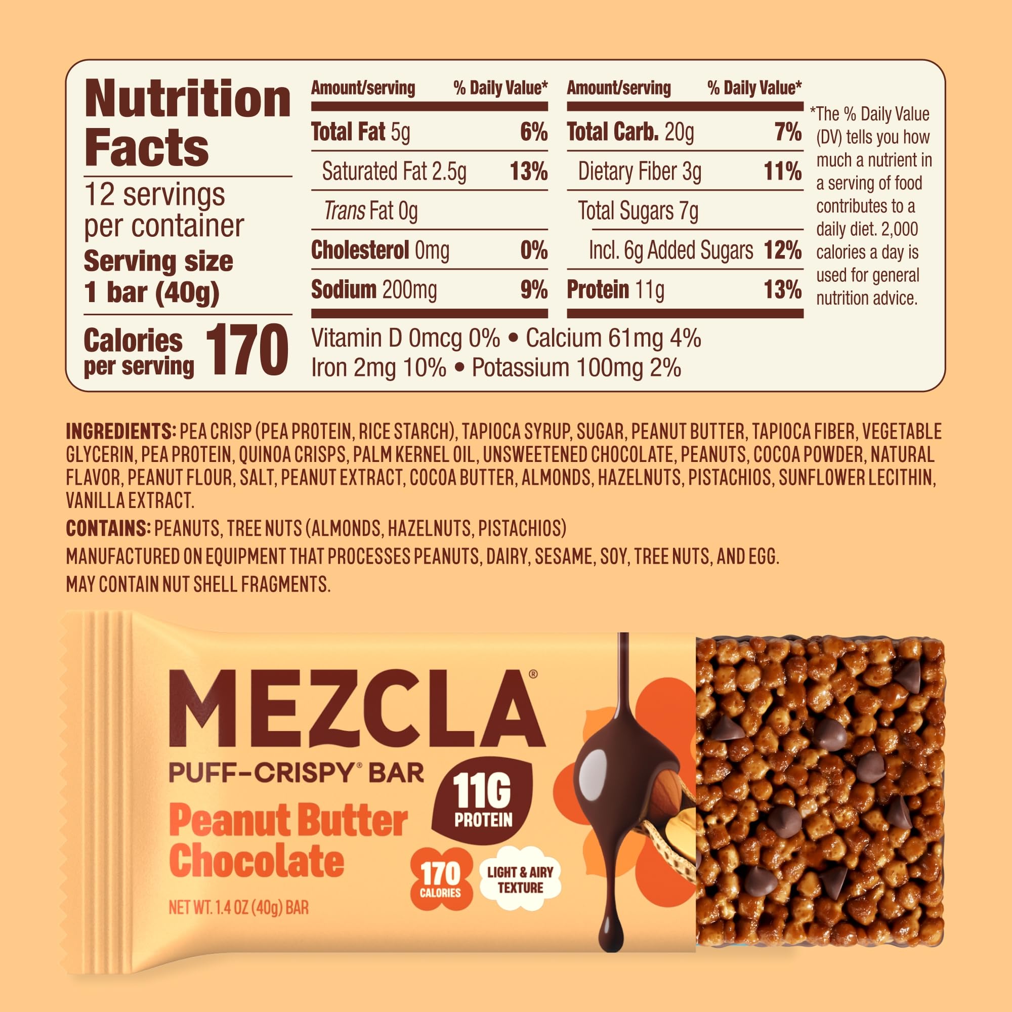 Mezcla close-up of puff-crispy texture highlighting light crunch benefit