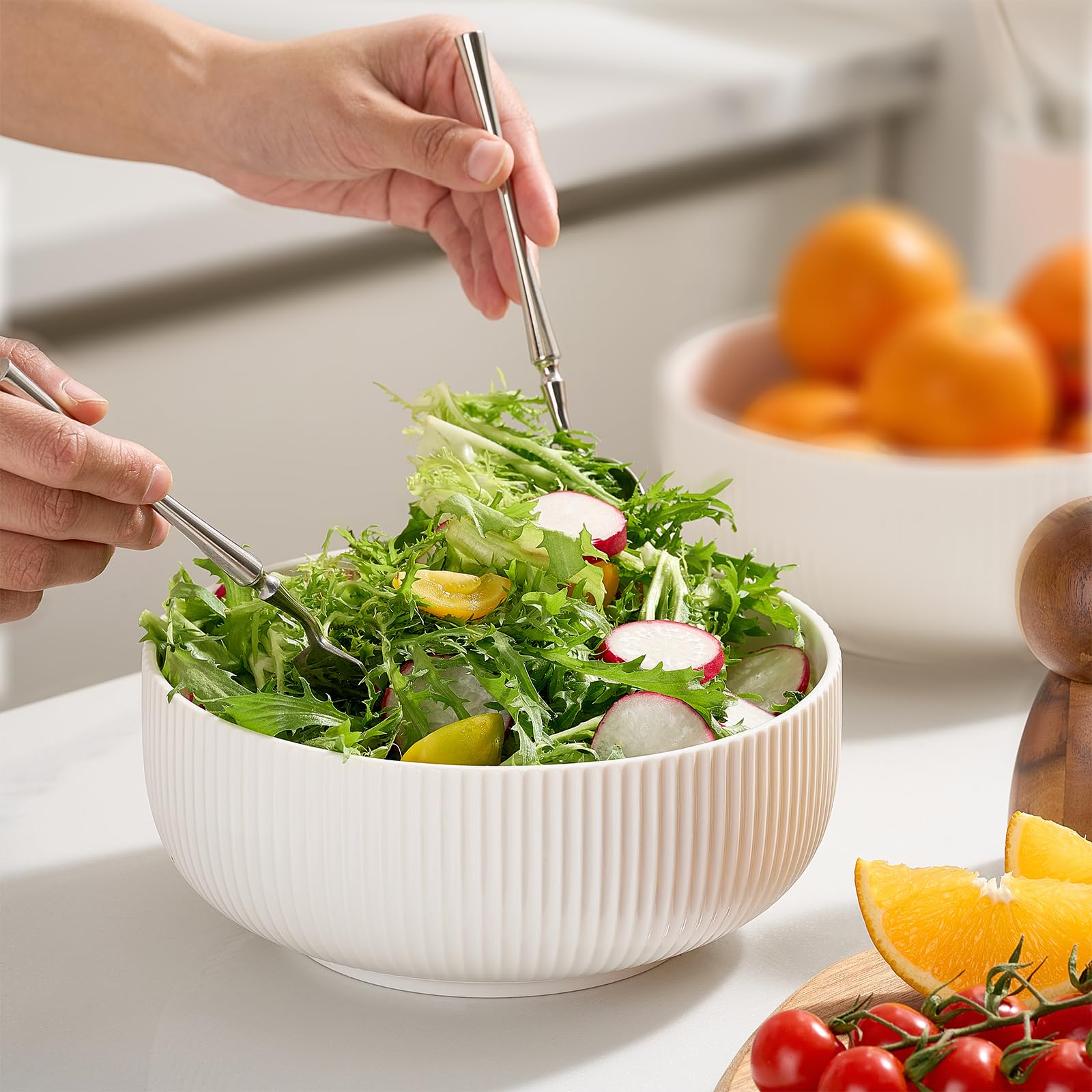 Mfacoy bowls on dining table in lifestyle setting showing elegant look for entertaining benefit