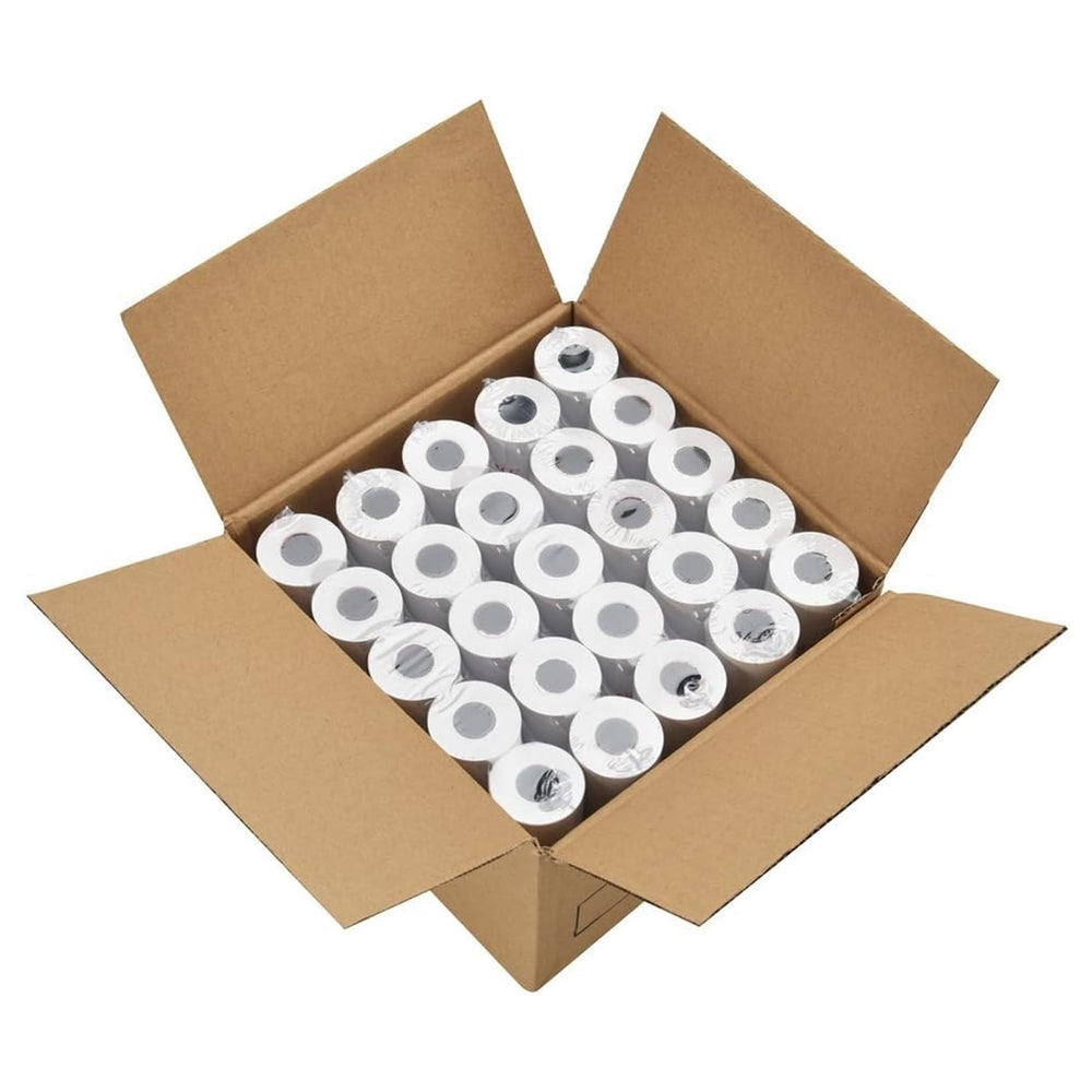 MFLABEL front packaging of 50-roll bulk pack showing value and compatibility benefits