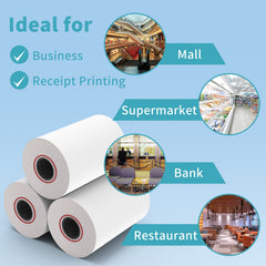 MFLABEL roll installed in a point-of-sale printer demonstrating quick swap benefit