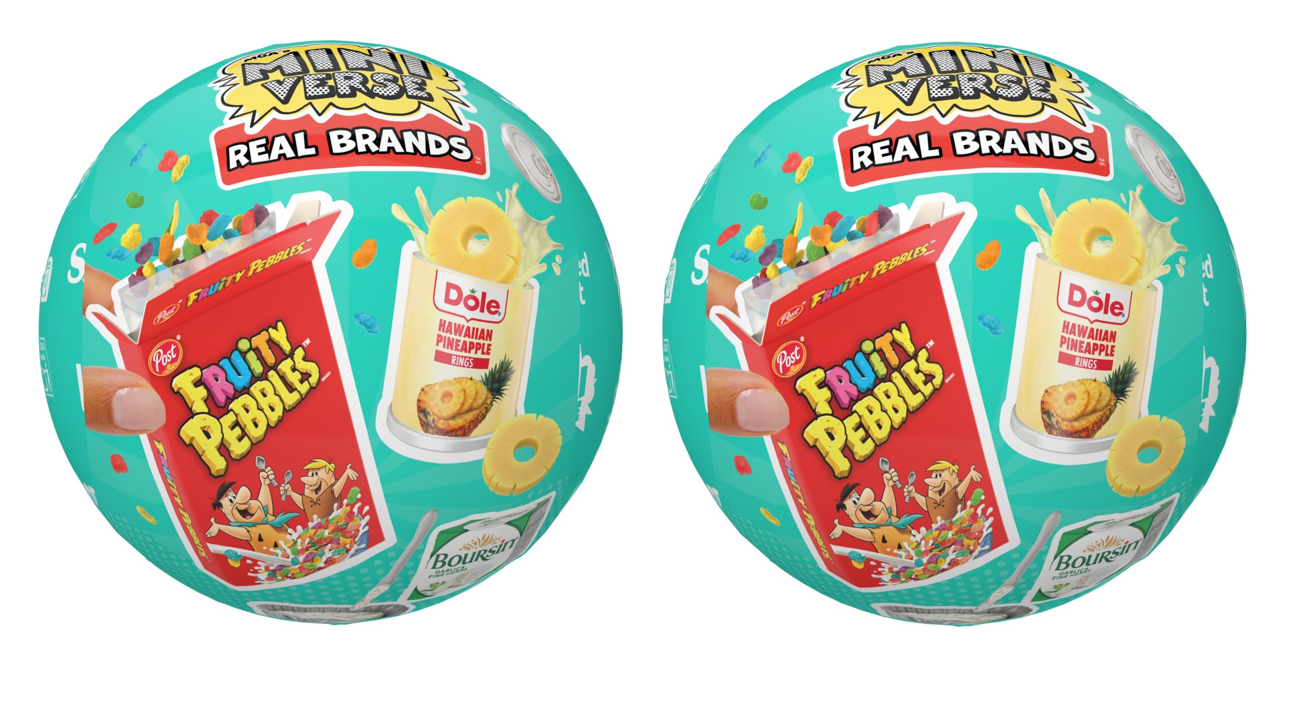 MGA's Miniverse front packaging showing two sealed blind balls and branding benefit: surprise reveal
