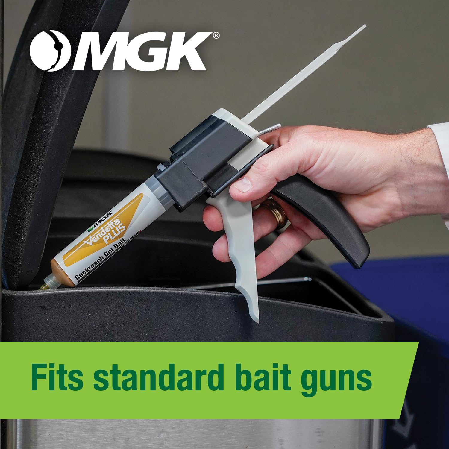 MGK Vendetta Plus tube beside ruler demonstrating compact 30 g size benefit