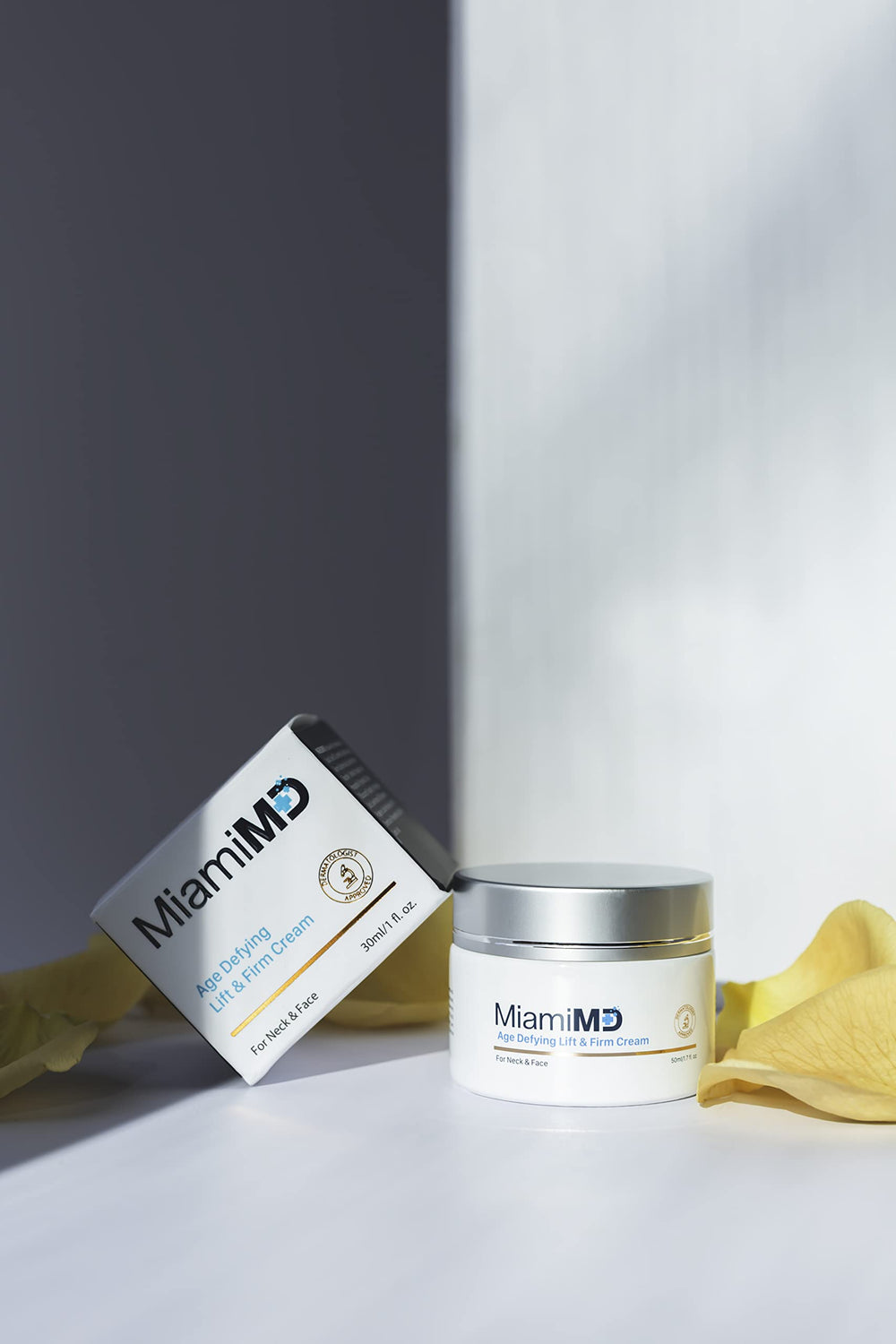 MiamiMD jar in hand showing 1.7oz scale and travel-friendly size benefit