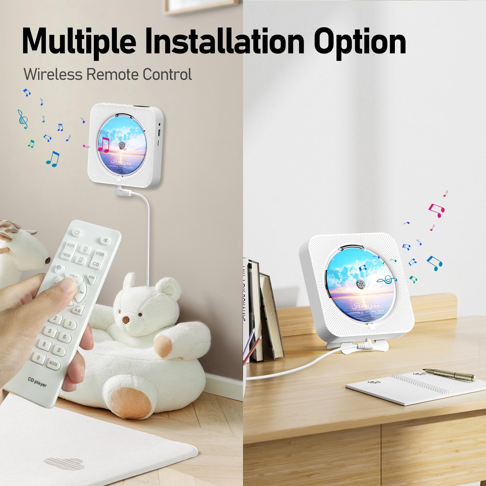 MICOCIOUS remote and included accessories laid out, enables hands-free control benefit
