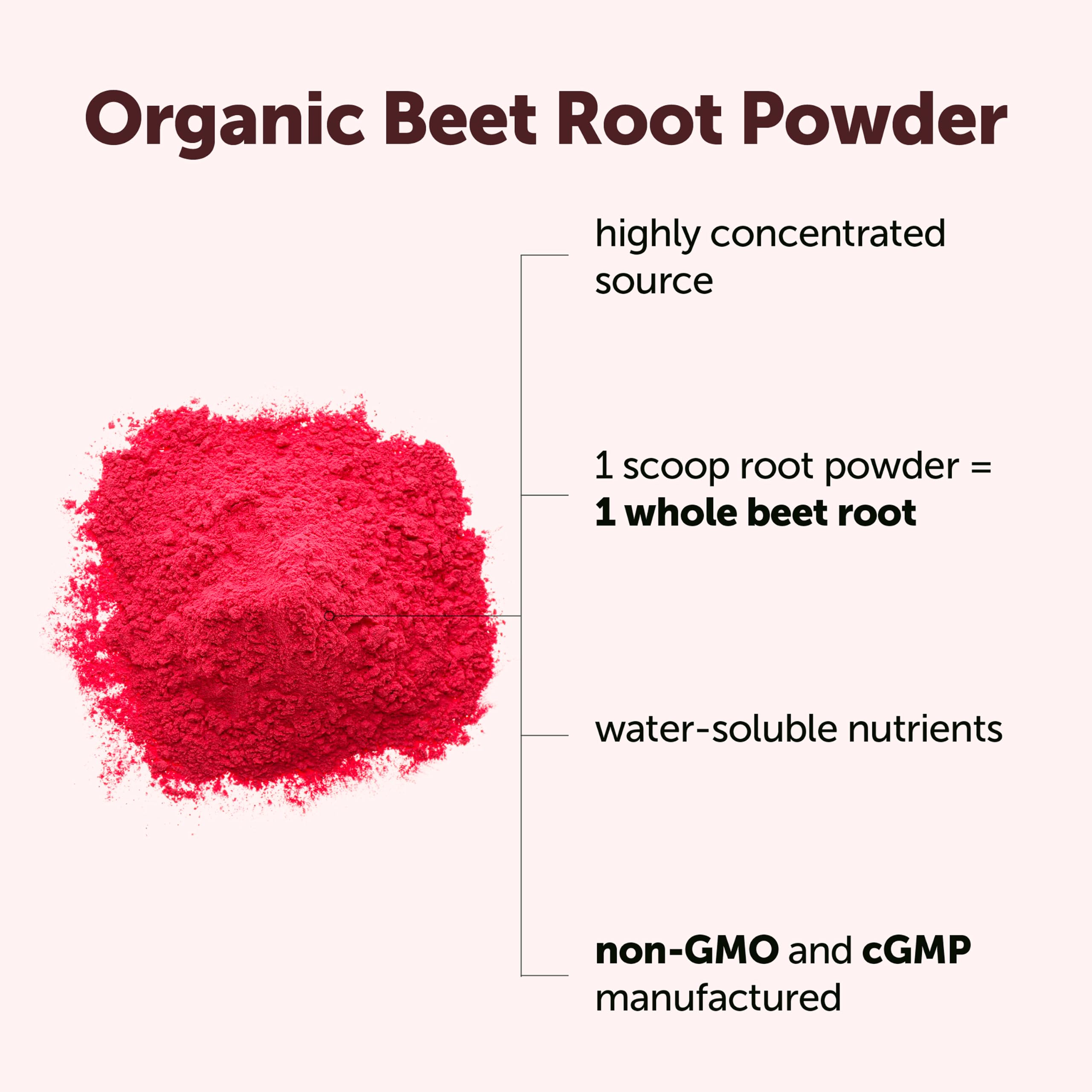 Close-up texture of Micro Ingredients beet powder, showing fine grind for smooth blends