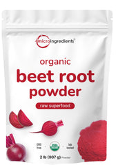 Micro Ingredients front packaging showing 2 lb beet powder, clear benefits for bulk use