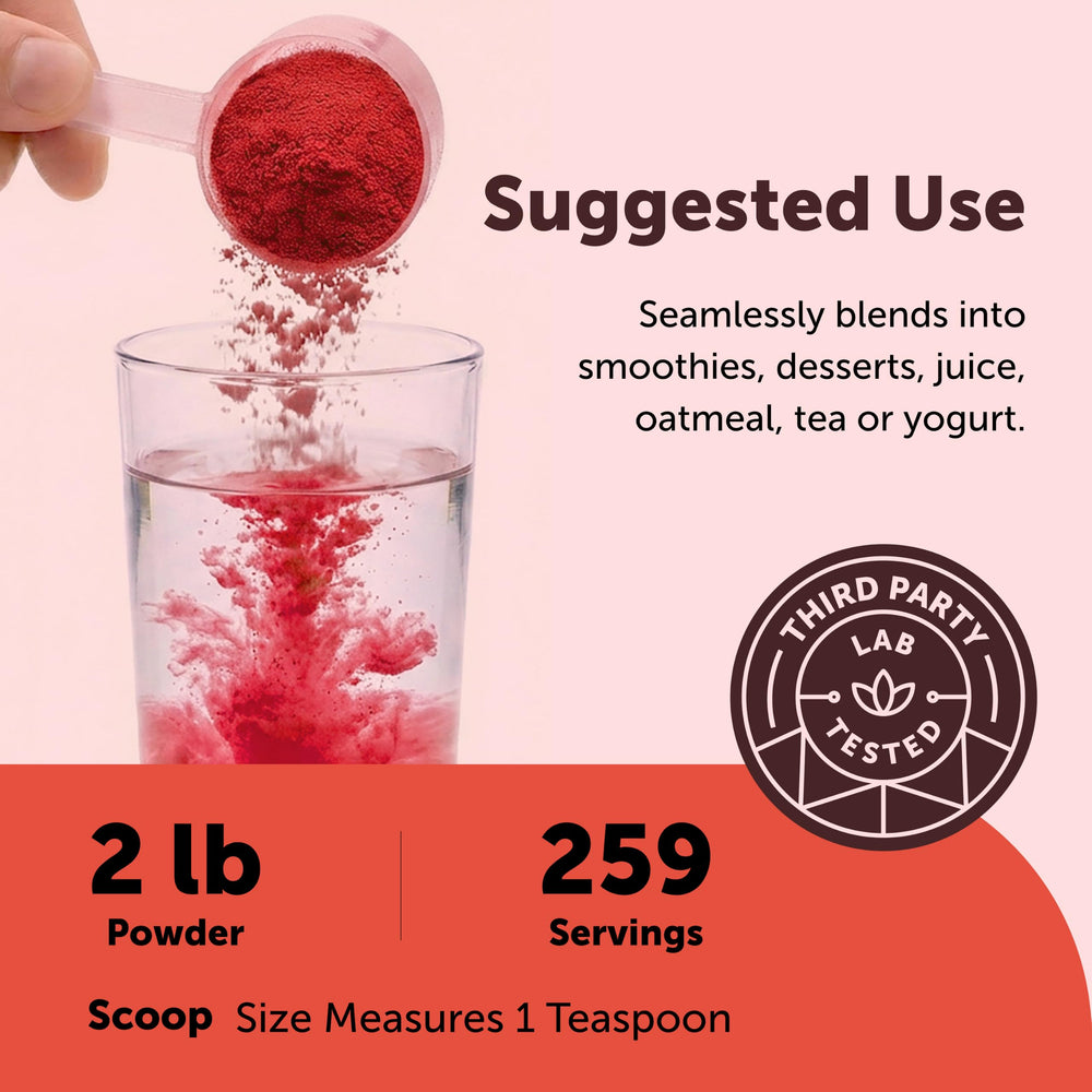 Included scoop with Micro Ingredients powder, showing exact measurement and convenience