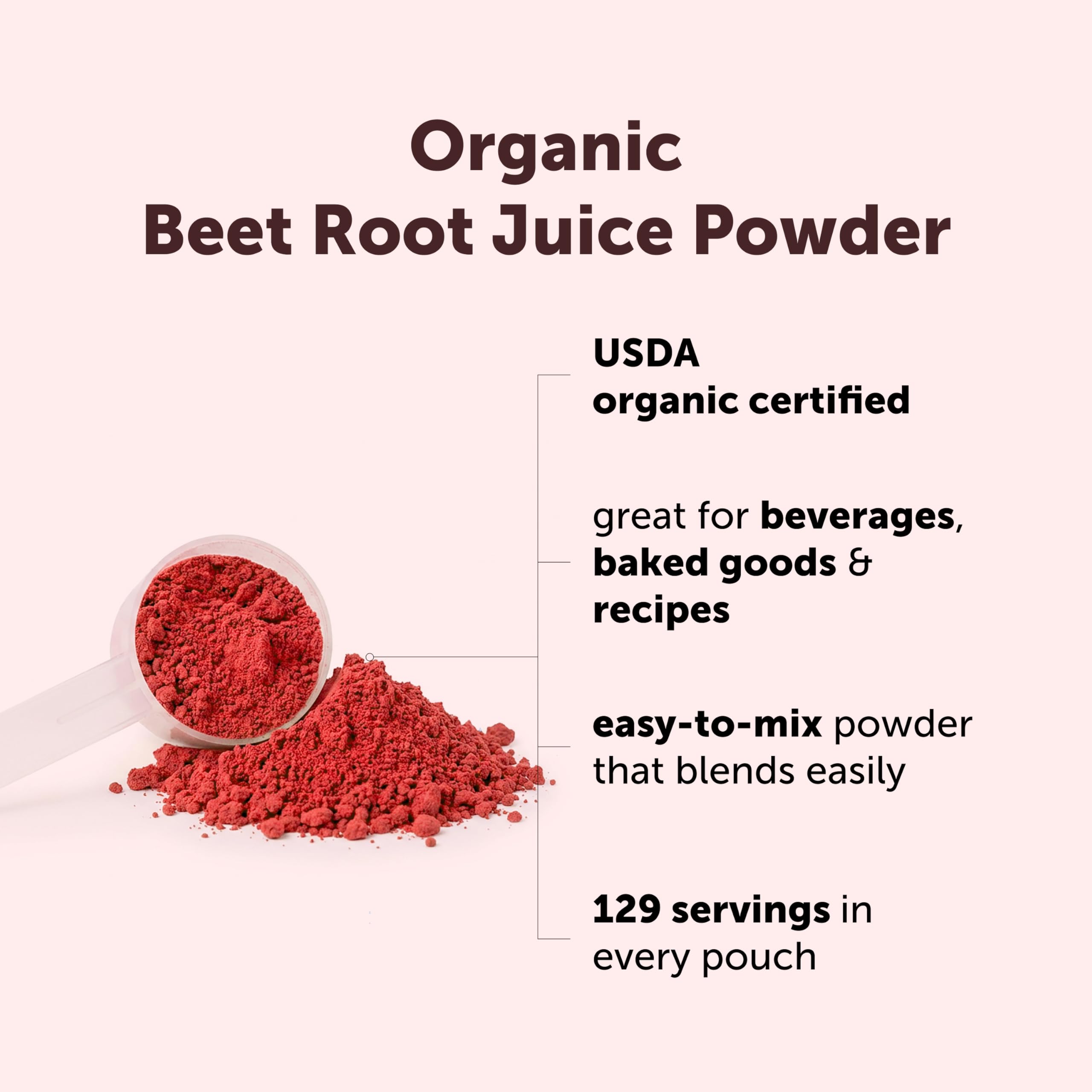 Micro Ingredients close-up of beet powder texture showing fine, water-soluble granules