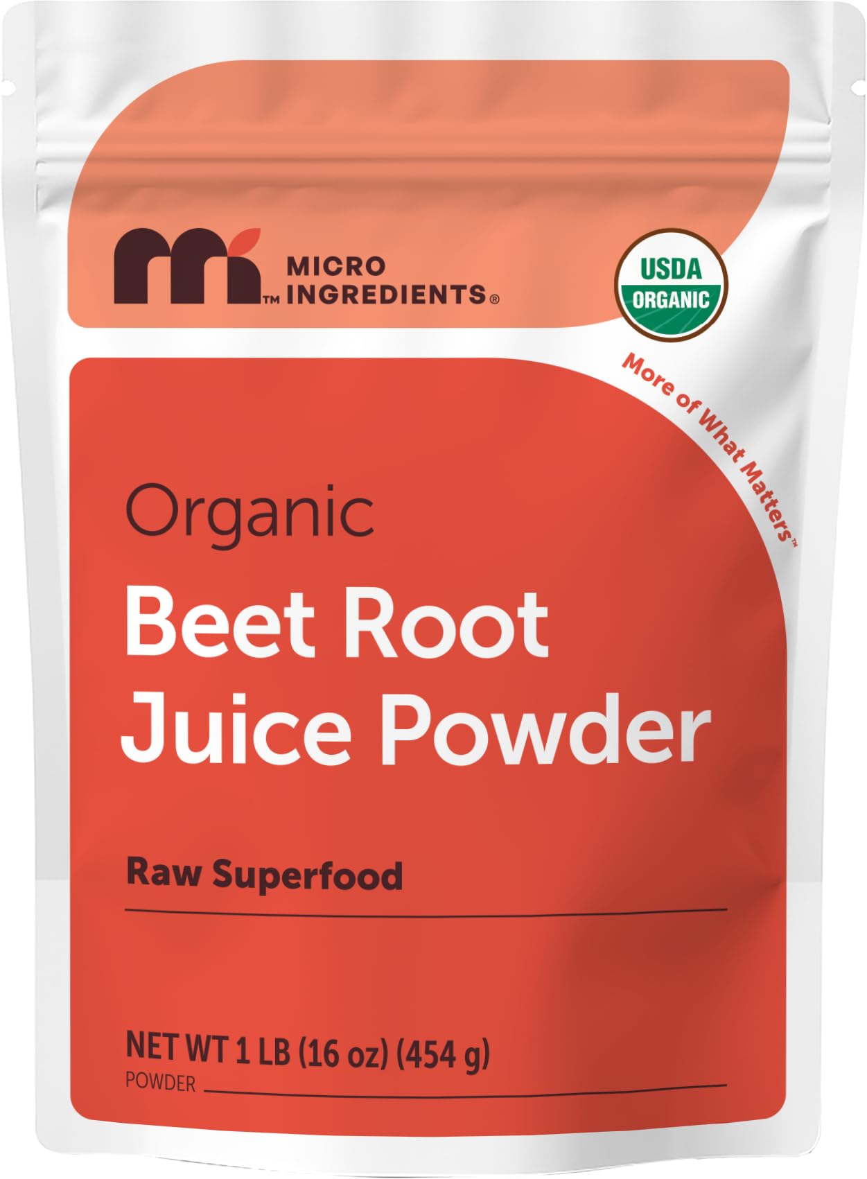 Micro Ingredients front packaging showing organic beet powder and benefits