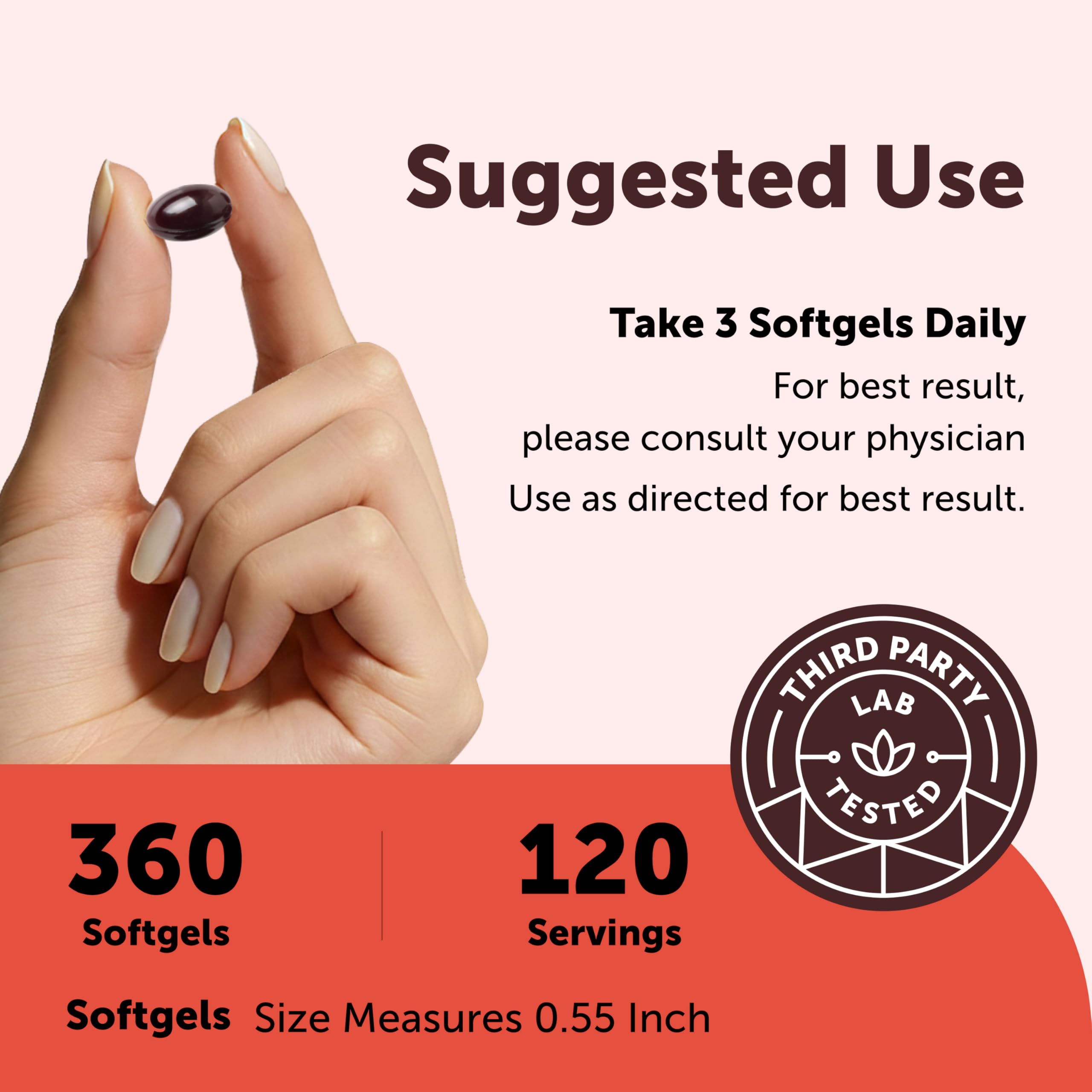 Micro Ingredients open bottle with many softgels showing long four-month supply