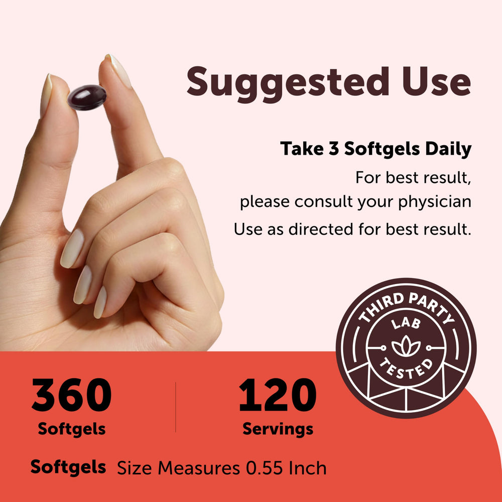 Micro Ingredients open bottle with many softgels showing long four-month supply
