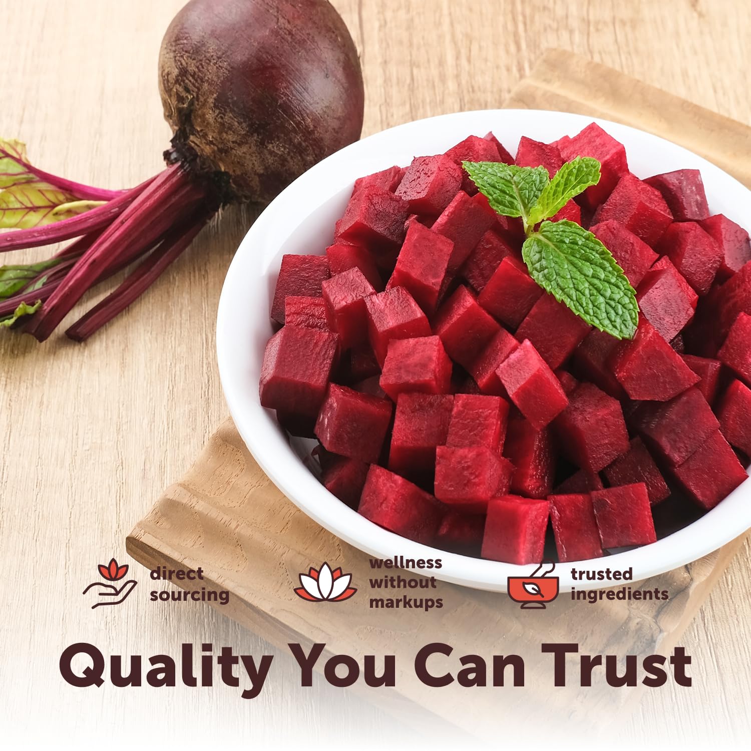 Micro Ingredients label close-up listing beet root and MCT oil for transparency
