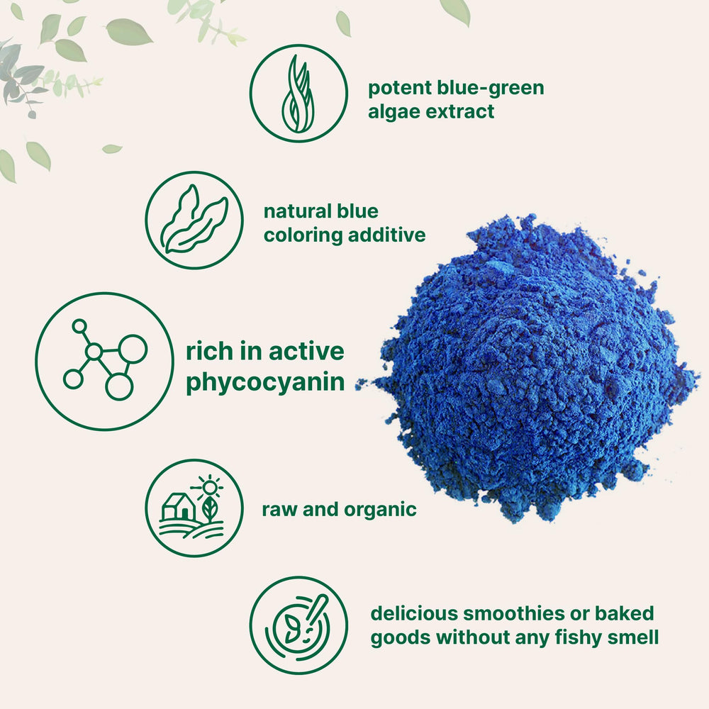 Micro Ingredients blue spirulina blended into a smoothie showing vivid color and visual appeal for recipes