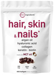 Micro Ingredients bottle front view showing 400-count softgels and benefits