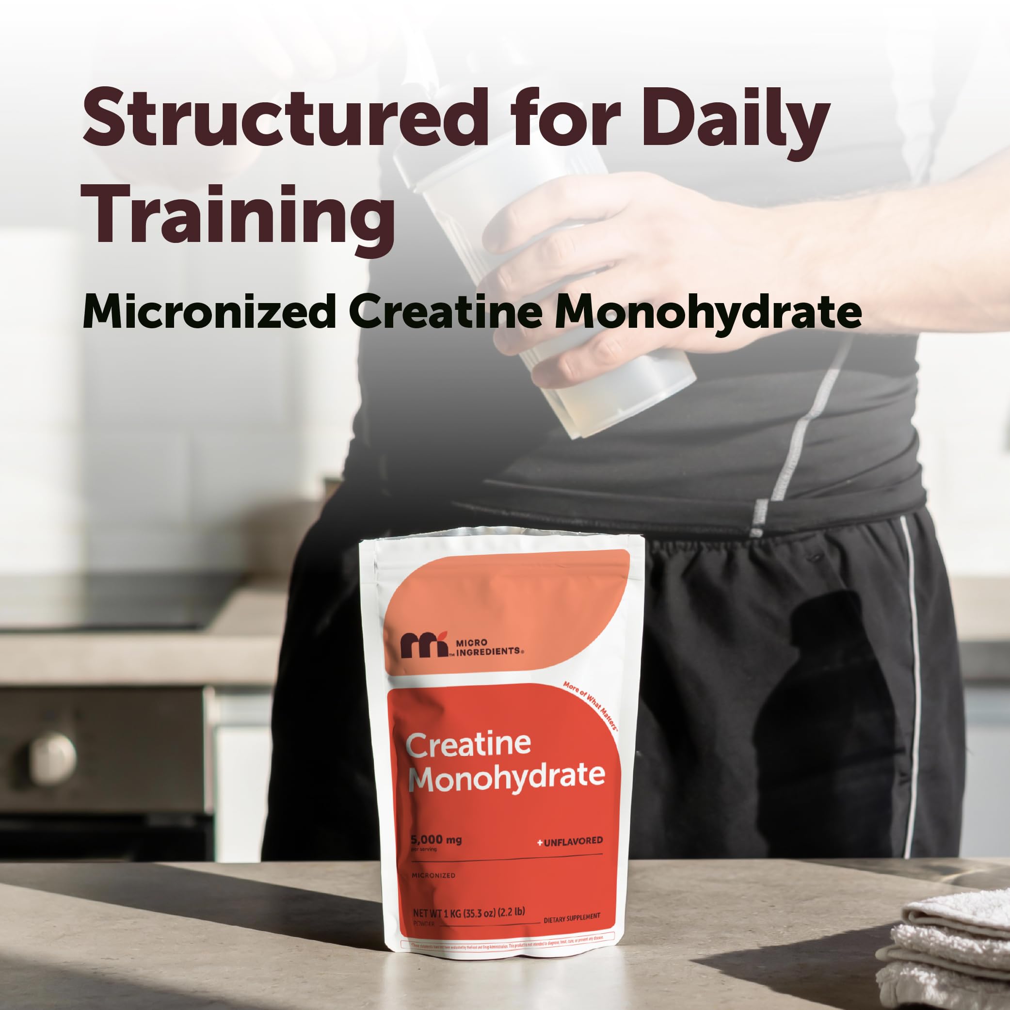 Micro Ingredients scoop with 5g serving showing accurate dosing for consistency