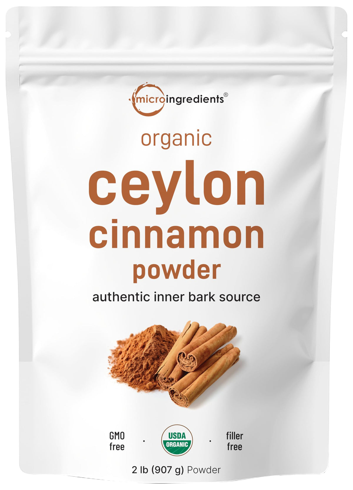 Micro Ingredients front packaging showing 2 lb pouch and branding for pantry convenience