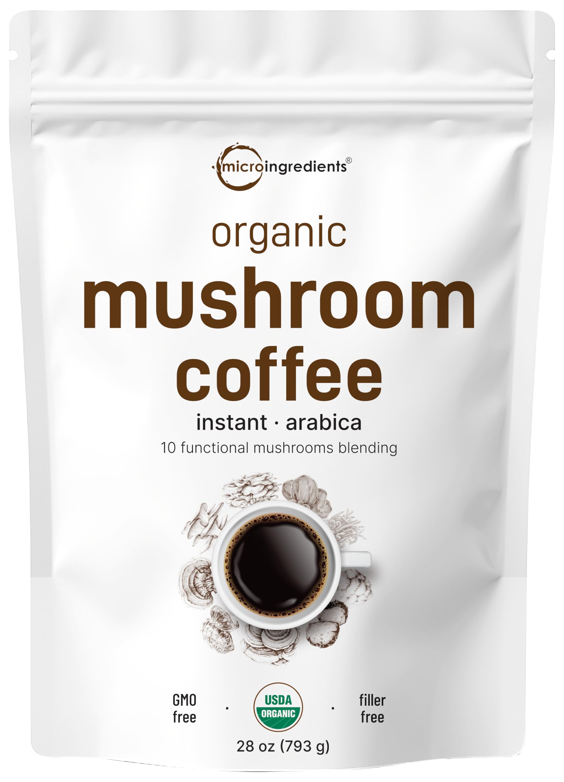 Micro Ingredients front packaging showing 28 ounce pouch and brand benefits