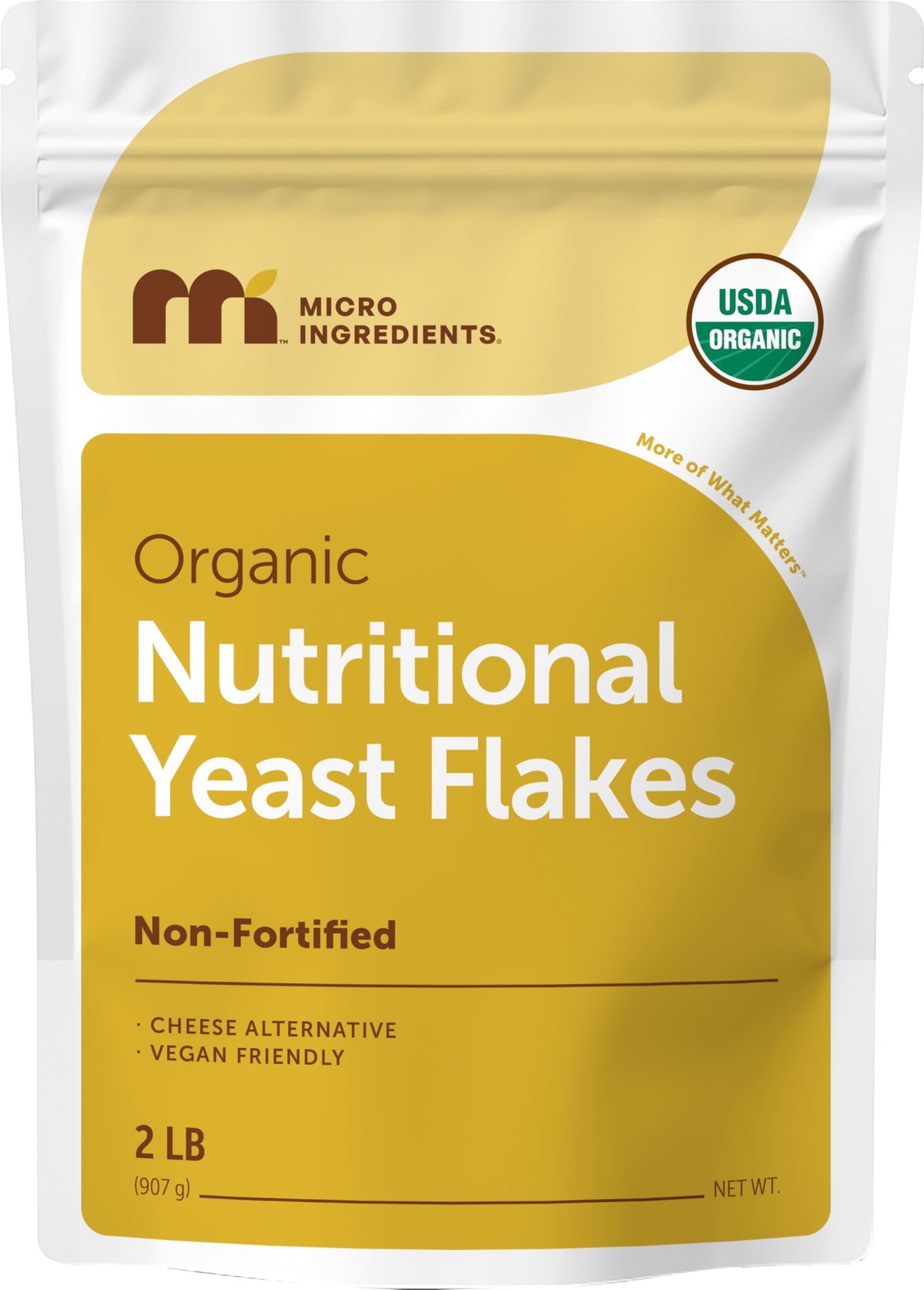 Micro Ingredients front pouch showing organic non‑fortified nutritional yeast benefits