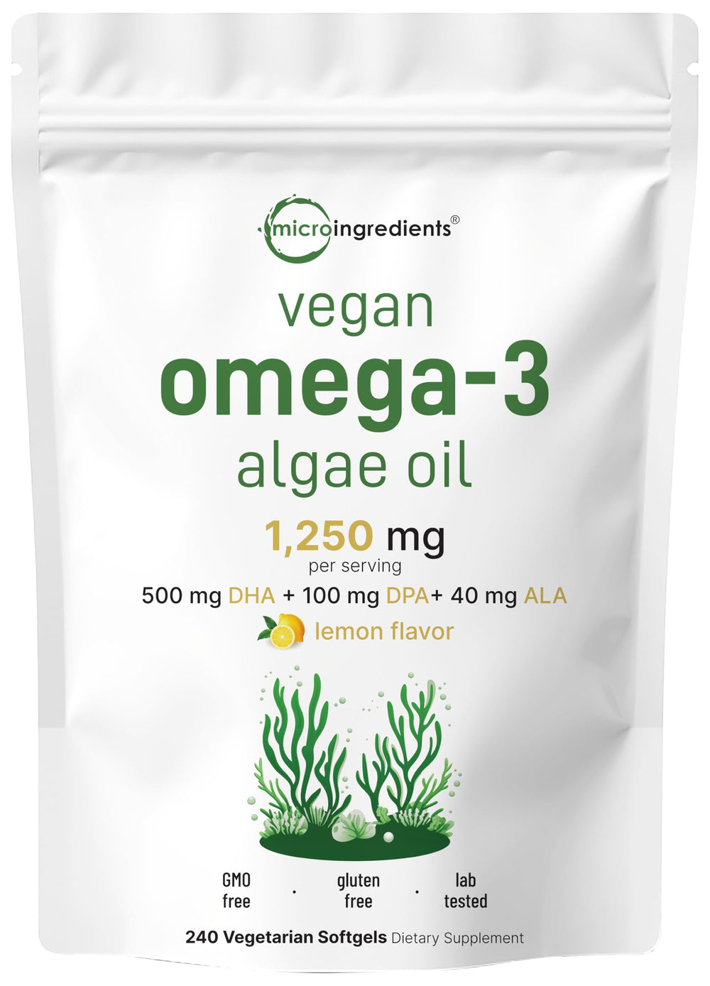 Micro Ingredients front pouch image showing product and long-lasting supply benefit