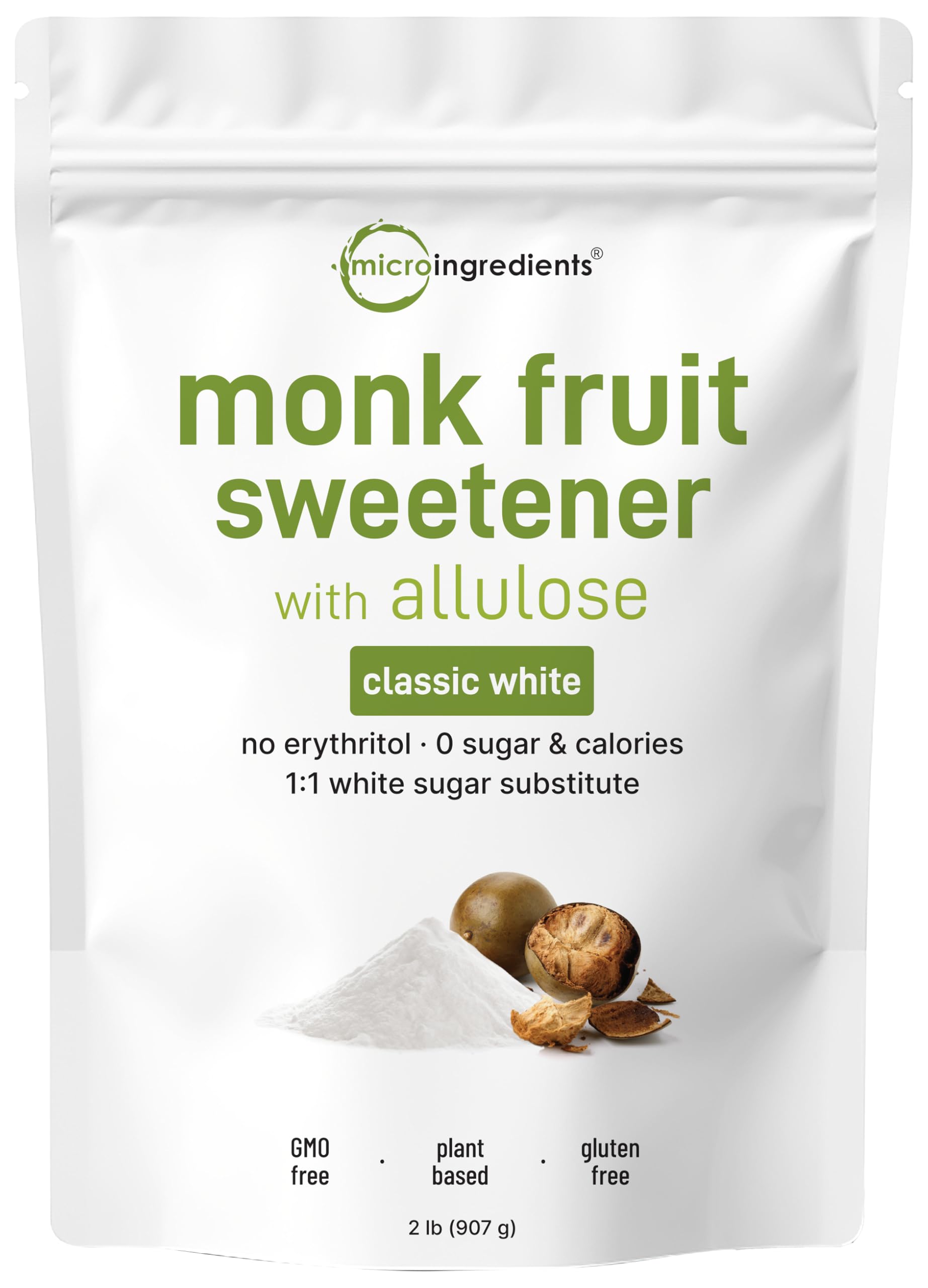 Micro Ingredients front pouch view showing packaging and servings benefit