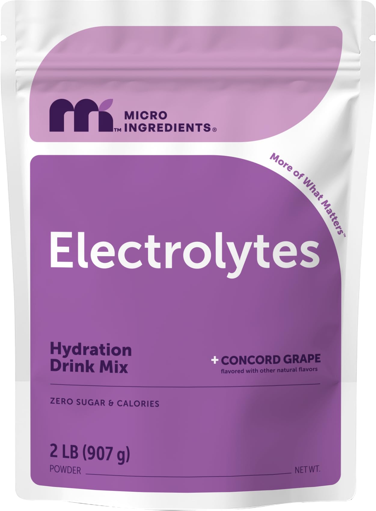 Micro Ingredients front tub showing grape flavor and servings benefit