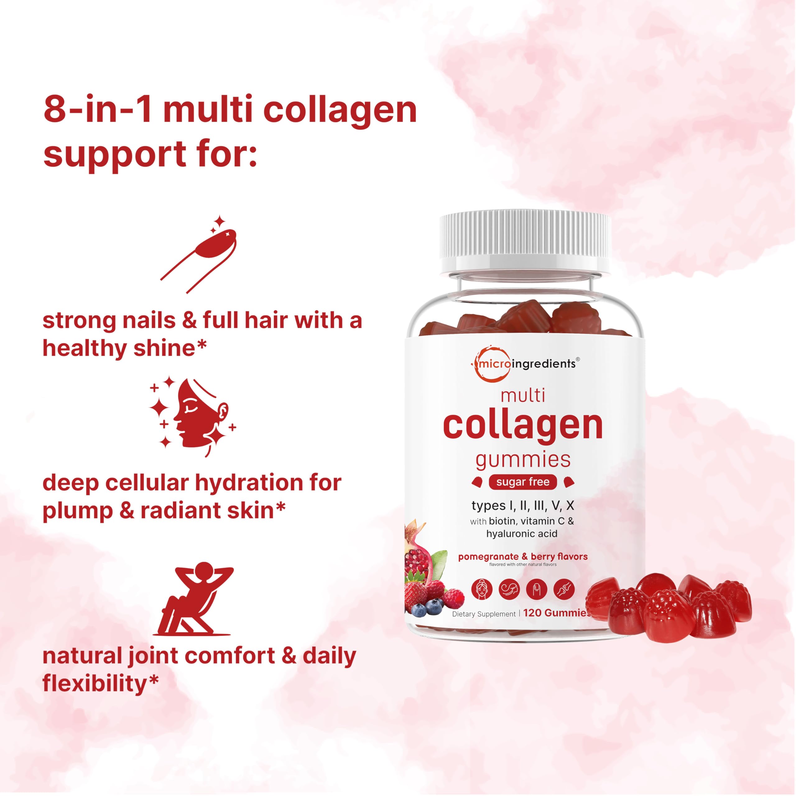 Micro Ingredients gummy texture close-up conveying soft chewable benefit