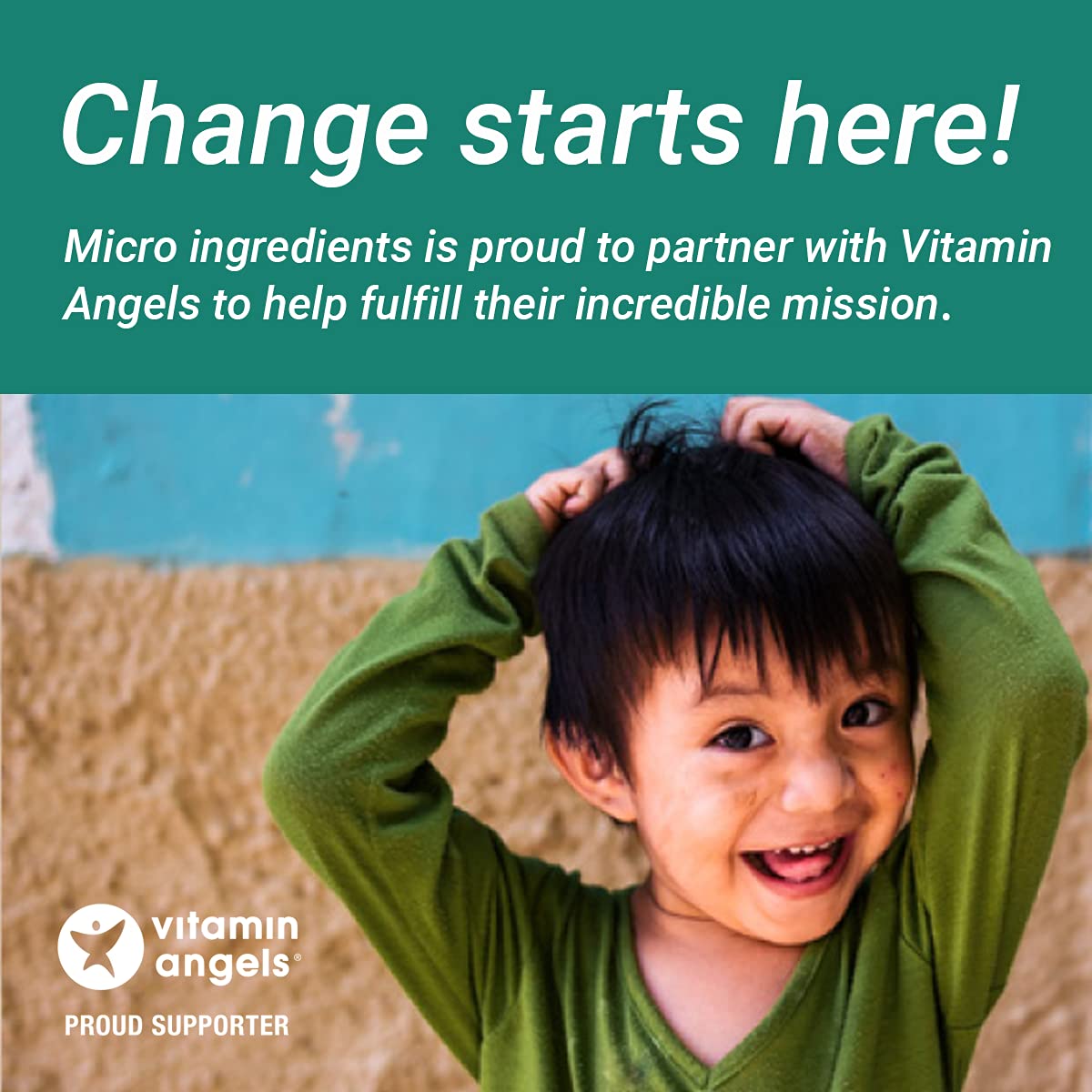 Micro Ingredients nutrition label close-up showing organic, non-GMO and additive-free benefit