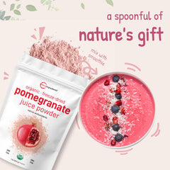 Pomegranate powder from Micro Ingredients blended into a smoothie for bright flavor