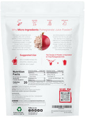 Close-up texture of Micro Ingredients pomegranate powder highlighting vibrant color