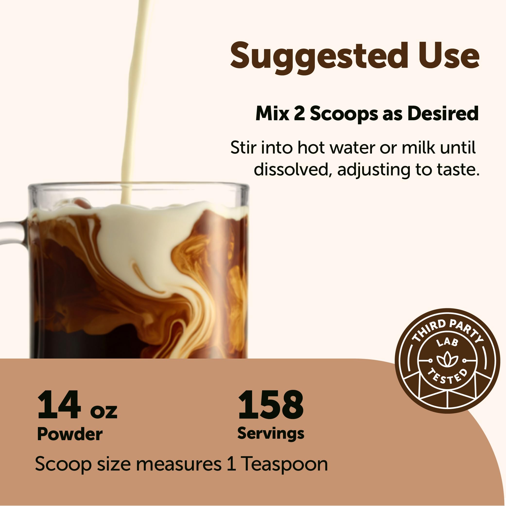 Micro Ingredients scoop with measured serving demonstrating portion control and yield