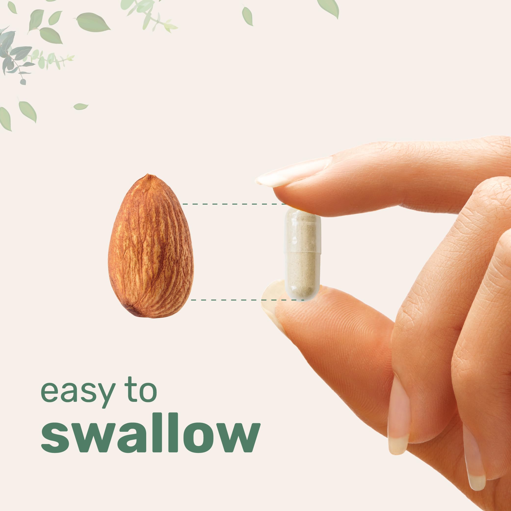 Micro Ingredients three capsules in palm demonstrating serving size convenience