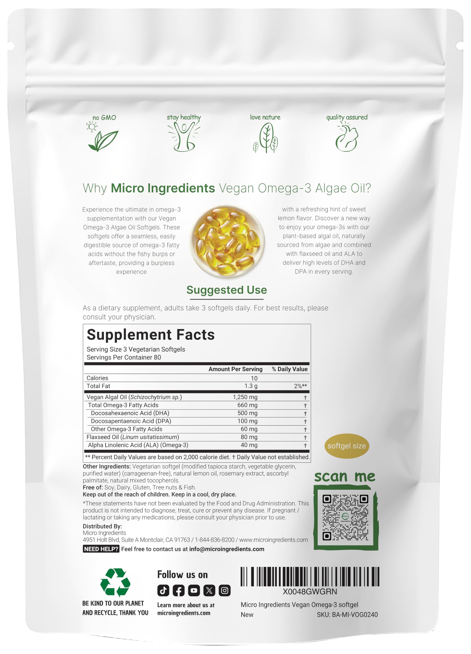 Micro Ingredients softgel close-up highlighting smooth lemon-flavored coating and easy swallowing