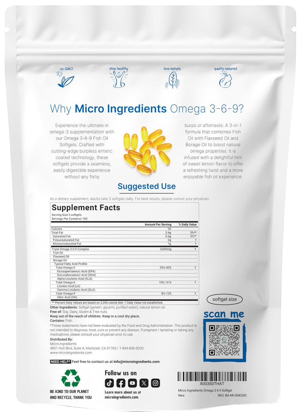 Micro Ingredients close-up of a single softgel highlighting smooth enteric coating